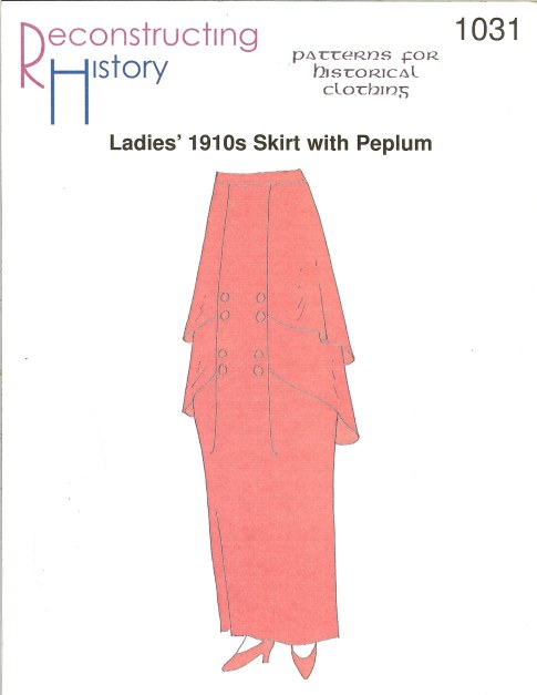 RH1031 LADIES 1910S SKIRT WITH PEPLUM